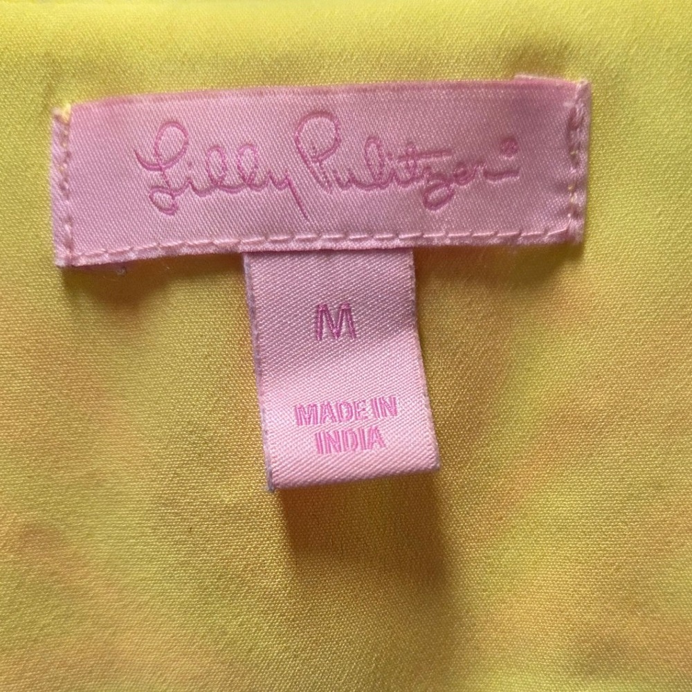 Lilly Pulitzer Bethany Sleeveless Embroidered Shift Dress Neon Yellow Size Med - Picture 8 of 8